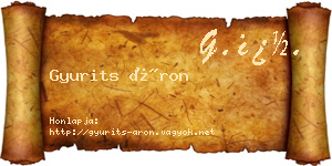 Gyurits Áron névjegykártya