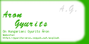 aron gyurits business card